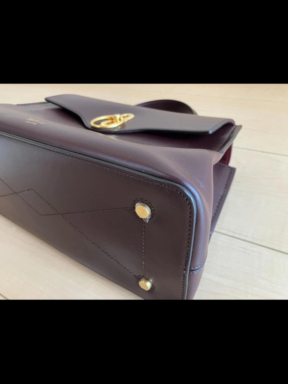 Mulberry Chocolate Brown Leather Top-Handle Satchel with Gold Hardware - Picture 14 of 15